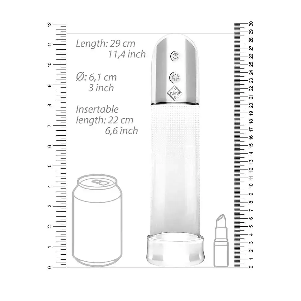 12-inch Shots Silicone Clear Automatic Vibrating Penis Pump