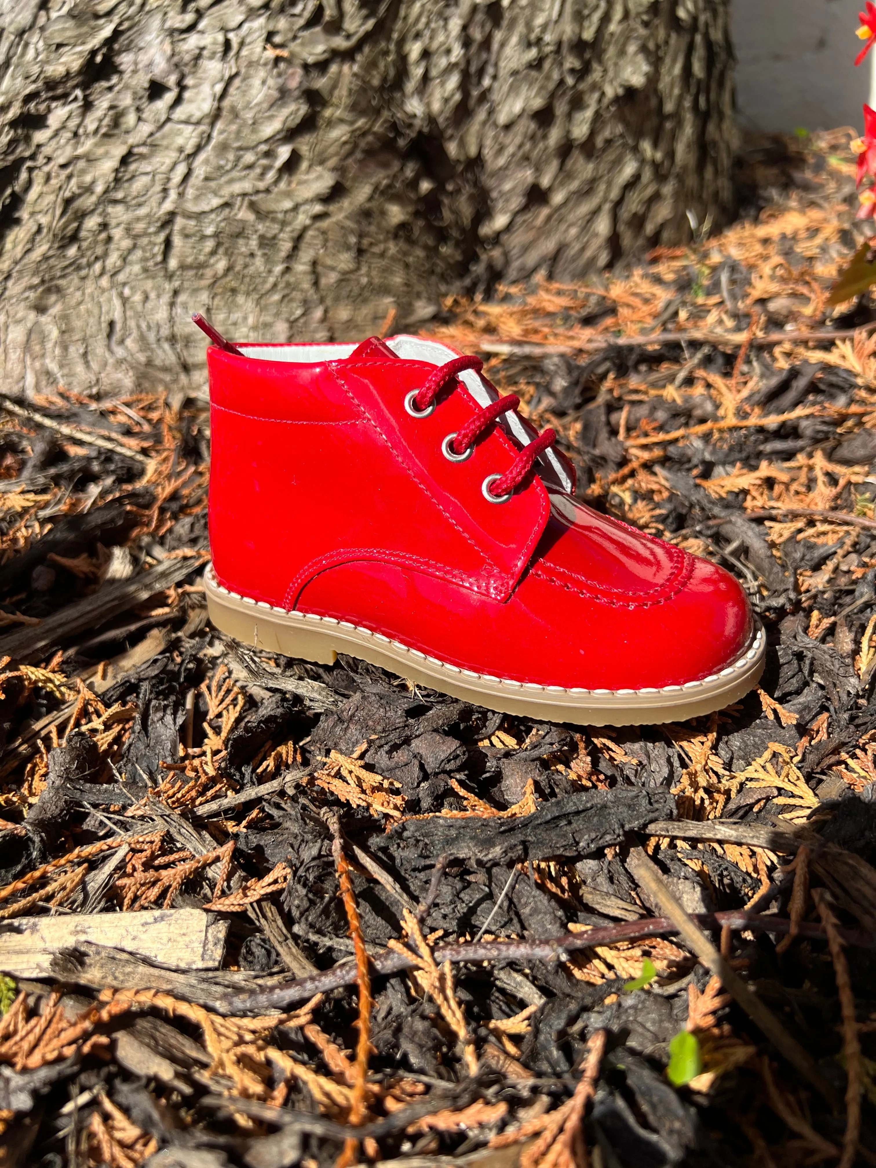 222325  Red Lace Boots By Andanines