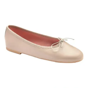 49788 - Taupe Leather Teens Bow Shoe