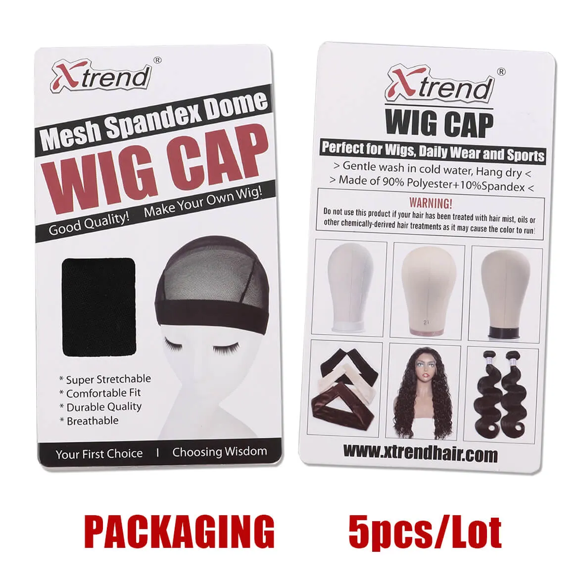 5pcs/Lot Black Mesh Dome Wig Cap Elastic Nylon Breathable Net Caps for wig making Women and Men