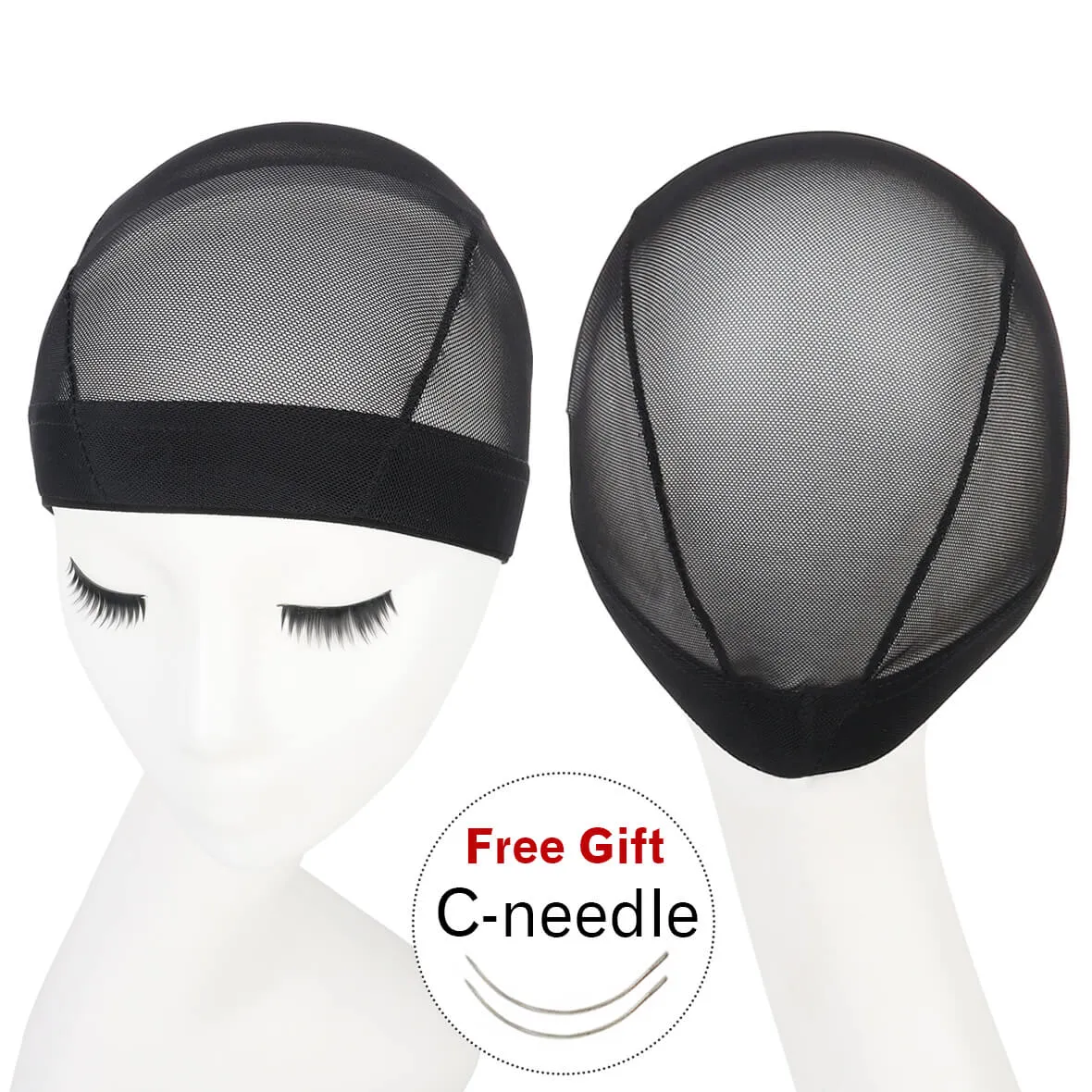 5pcs/Lot Black Mesh Dome Wig Cap Elastic Nylon Breathable Net Caps for wig making Women and Men