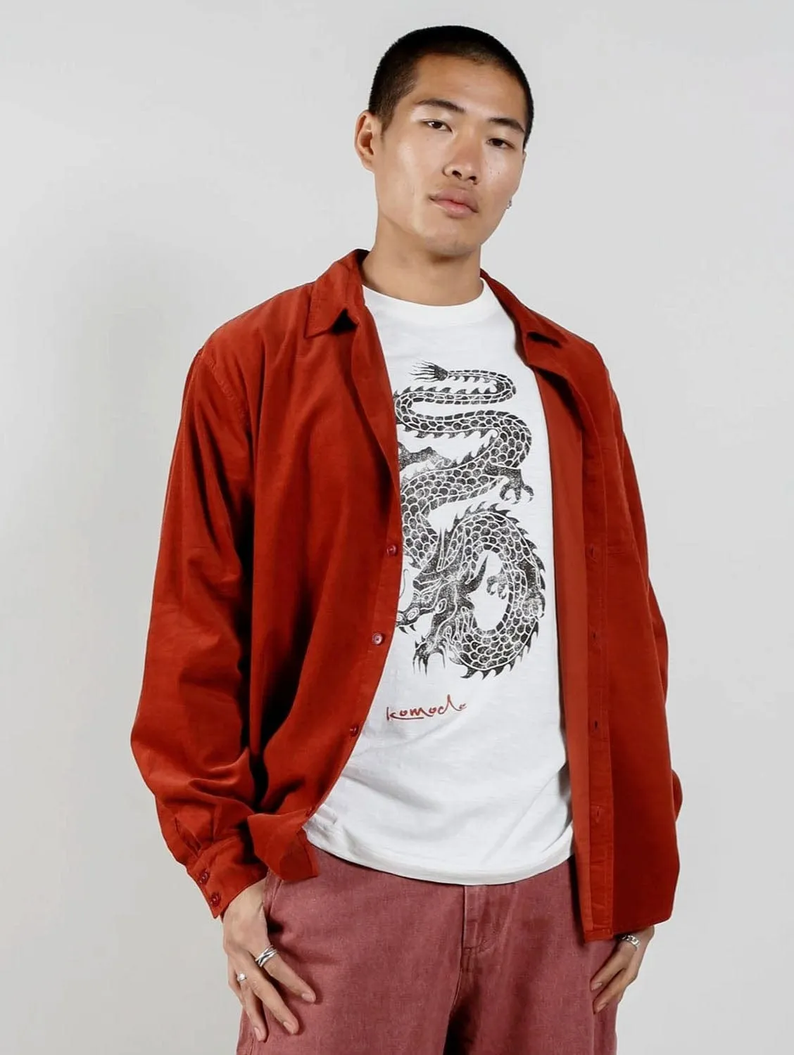 Abel Men's Cotton Shirt | Terracotta
