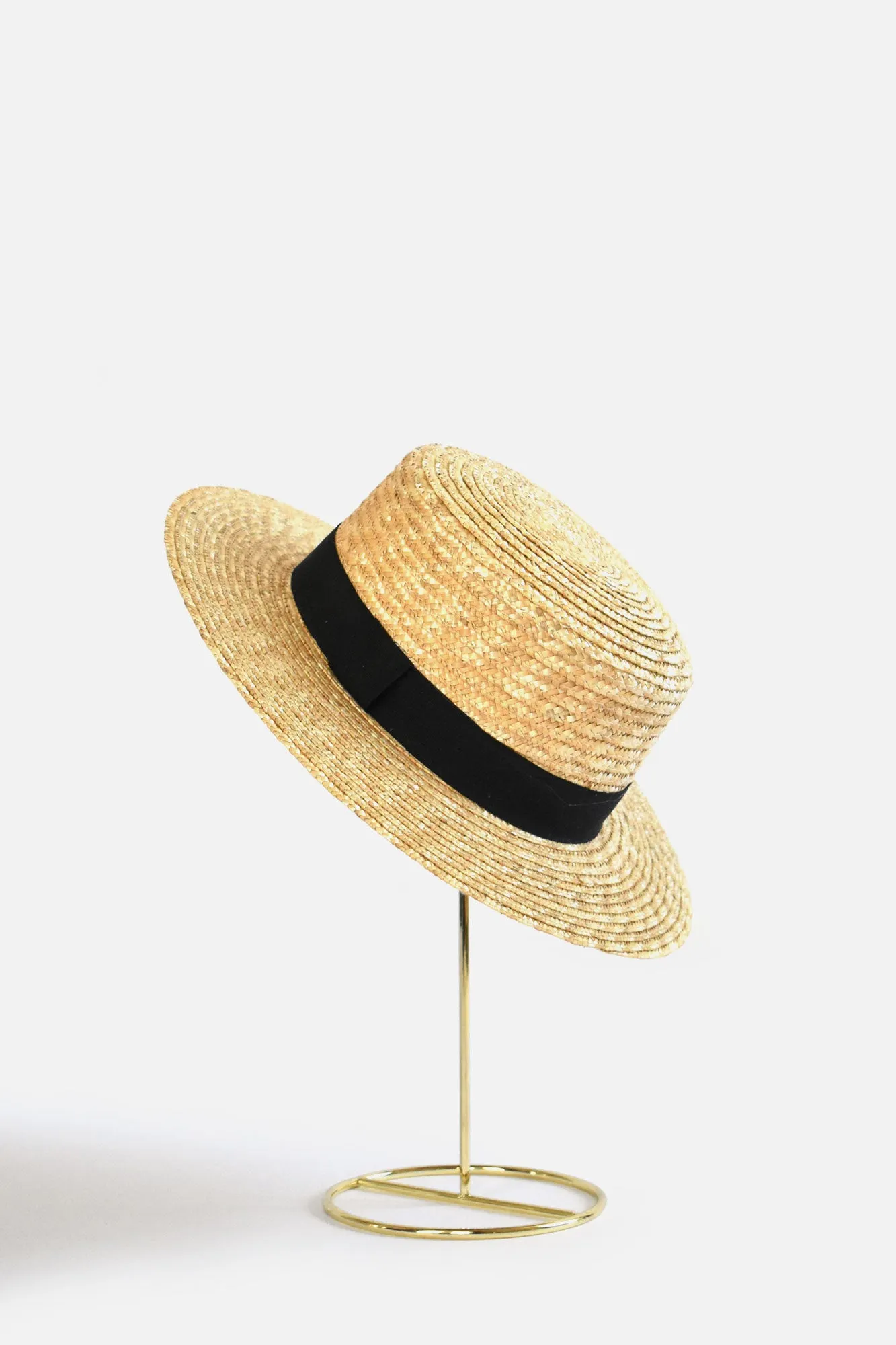 Abella Short Brim Boater - Black Band