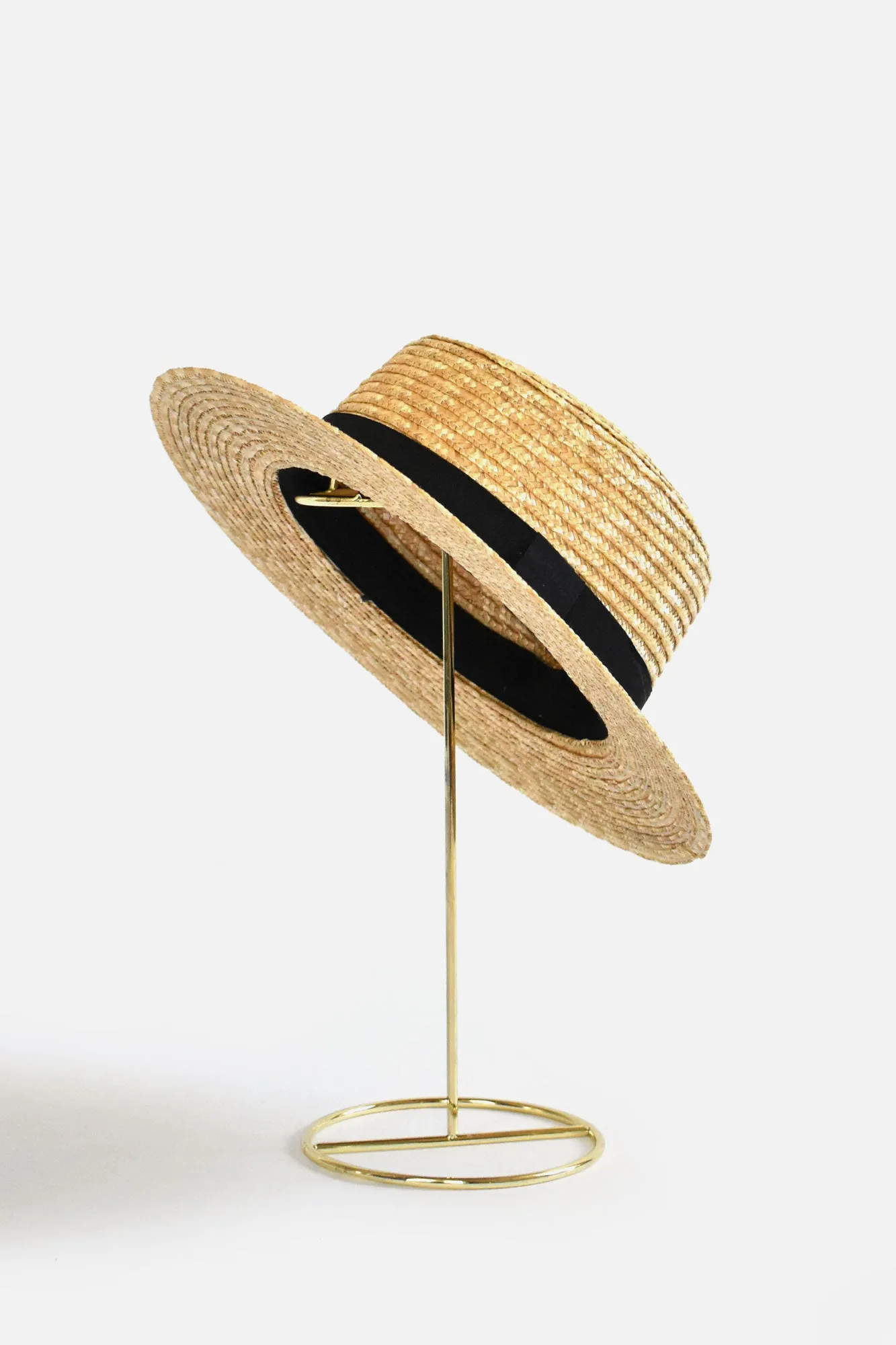 Abella Short Brim Boater - Black Band
