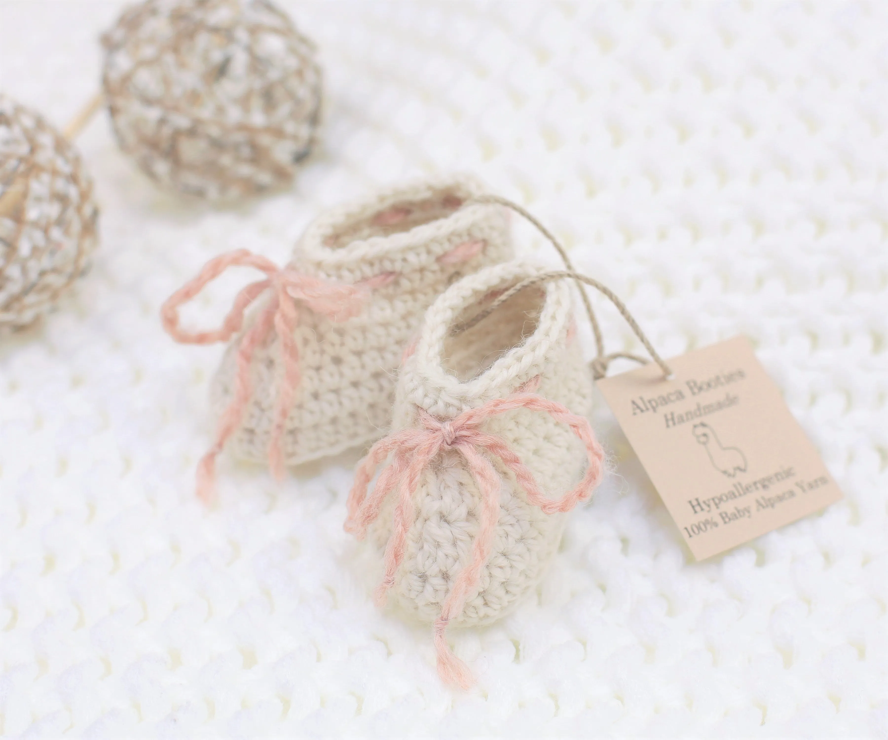 Alpaca Bootie | 100% Alpaca | Newborn Baby Girl