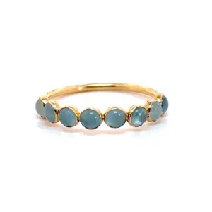Aquamarine Cabochon Bezel Ring