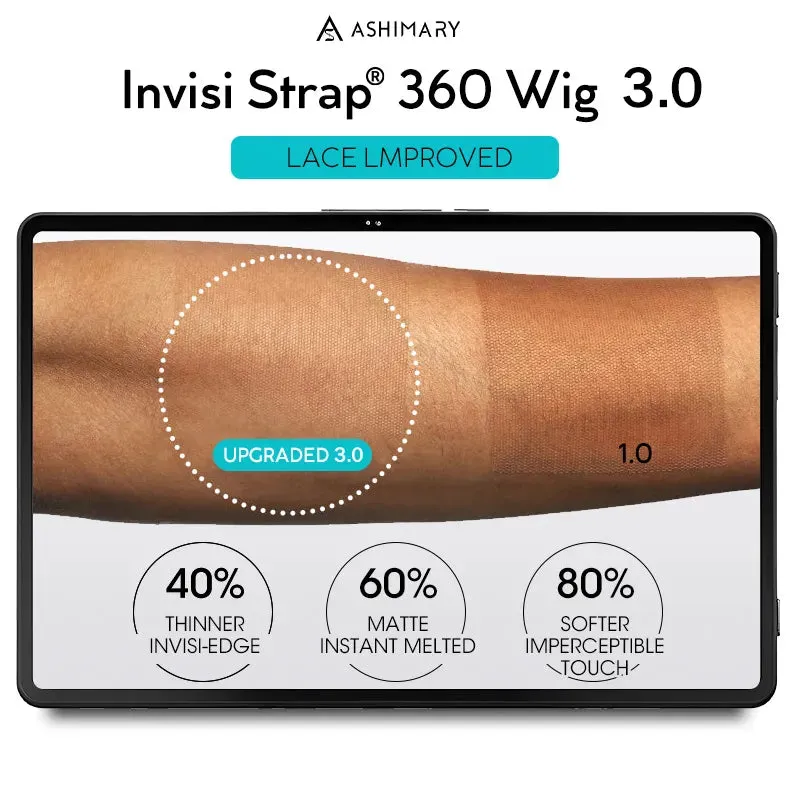 Ashimary Upgrade 360 Skin Lace Frontal with Invisi Strap Blonde 613 Body Wave Glueless Wig No Gel Needed Breathable Human Hair wig