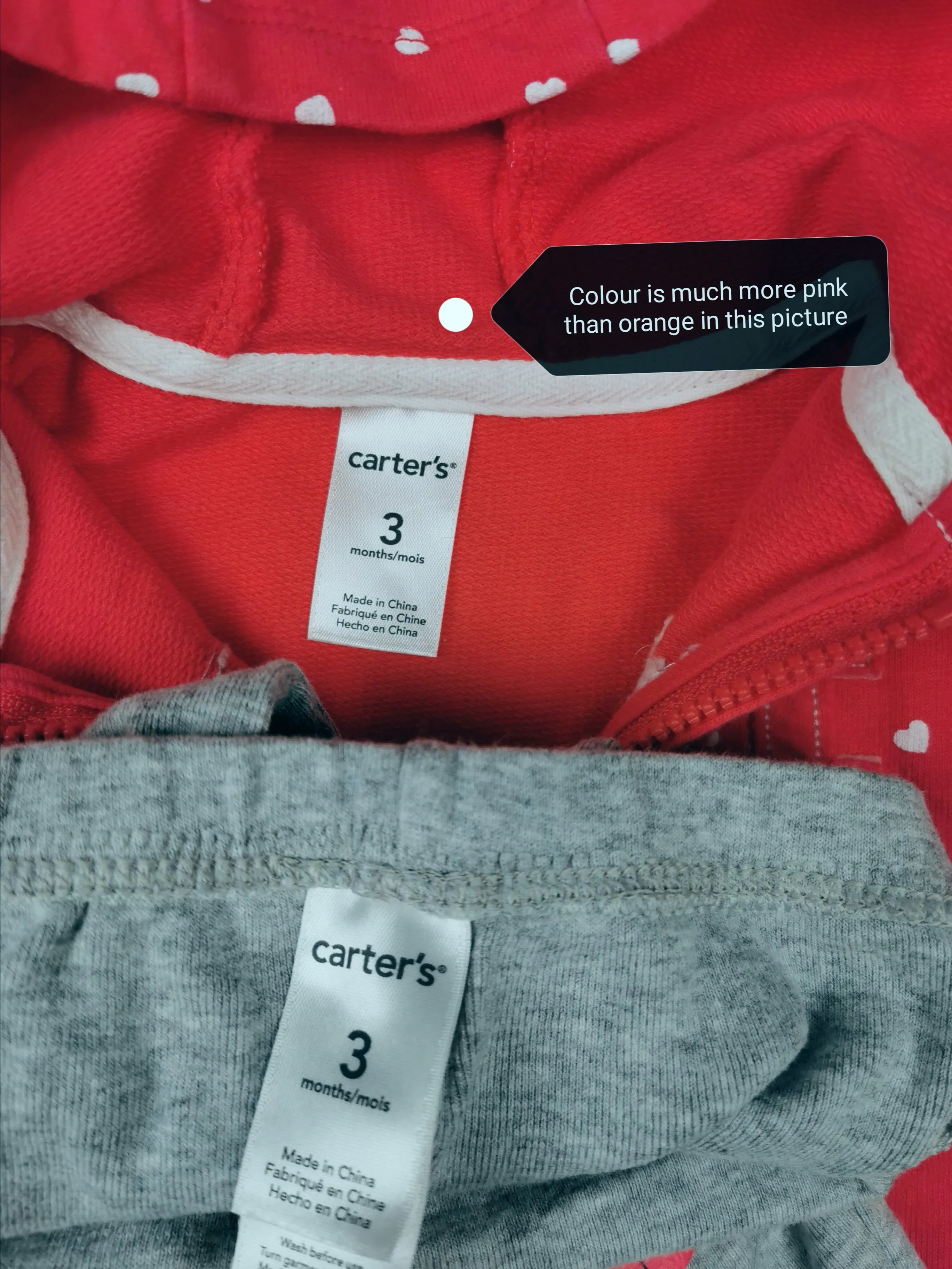 BABY GIRL SIZE 3 MONTHS - CARTER'S, 2 Piece Matching Fall Outfit LIKE NEW B21