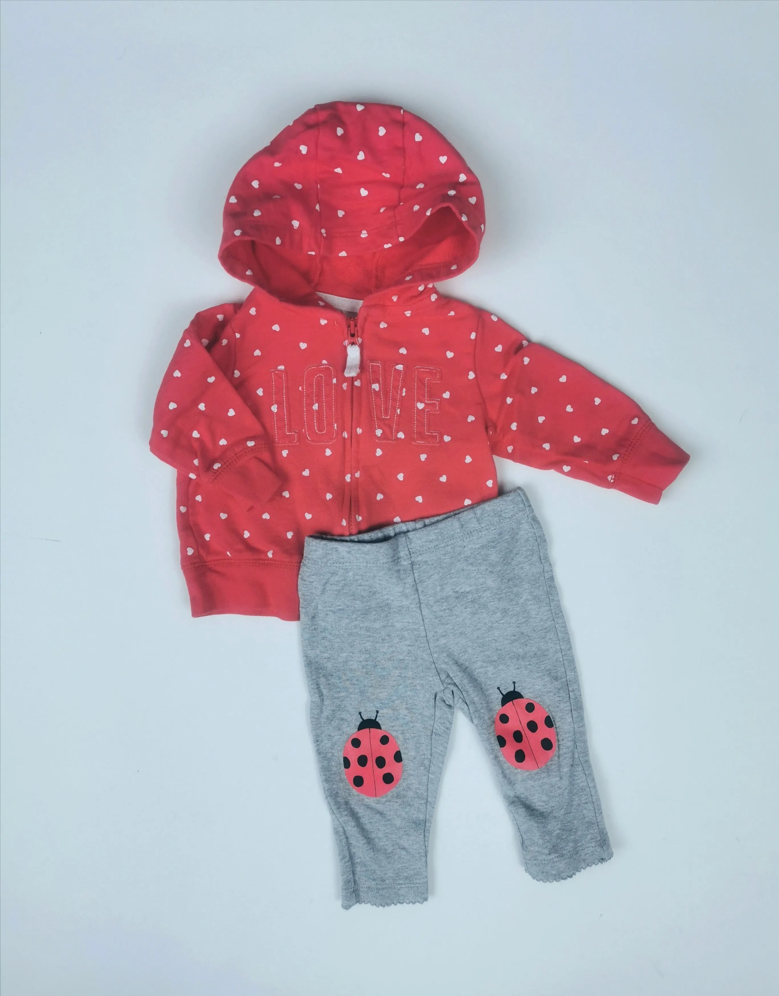 BABY GIRL SIZE 3 MONTHS - CARTER'S, 2 Piece Matching Fall Outfit LIKE NEW B21