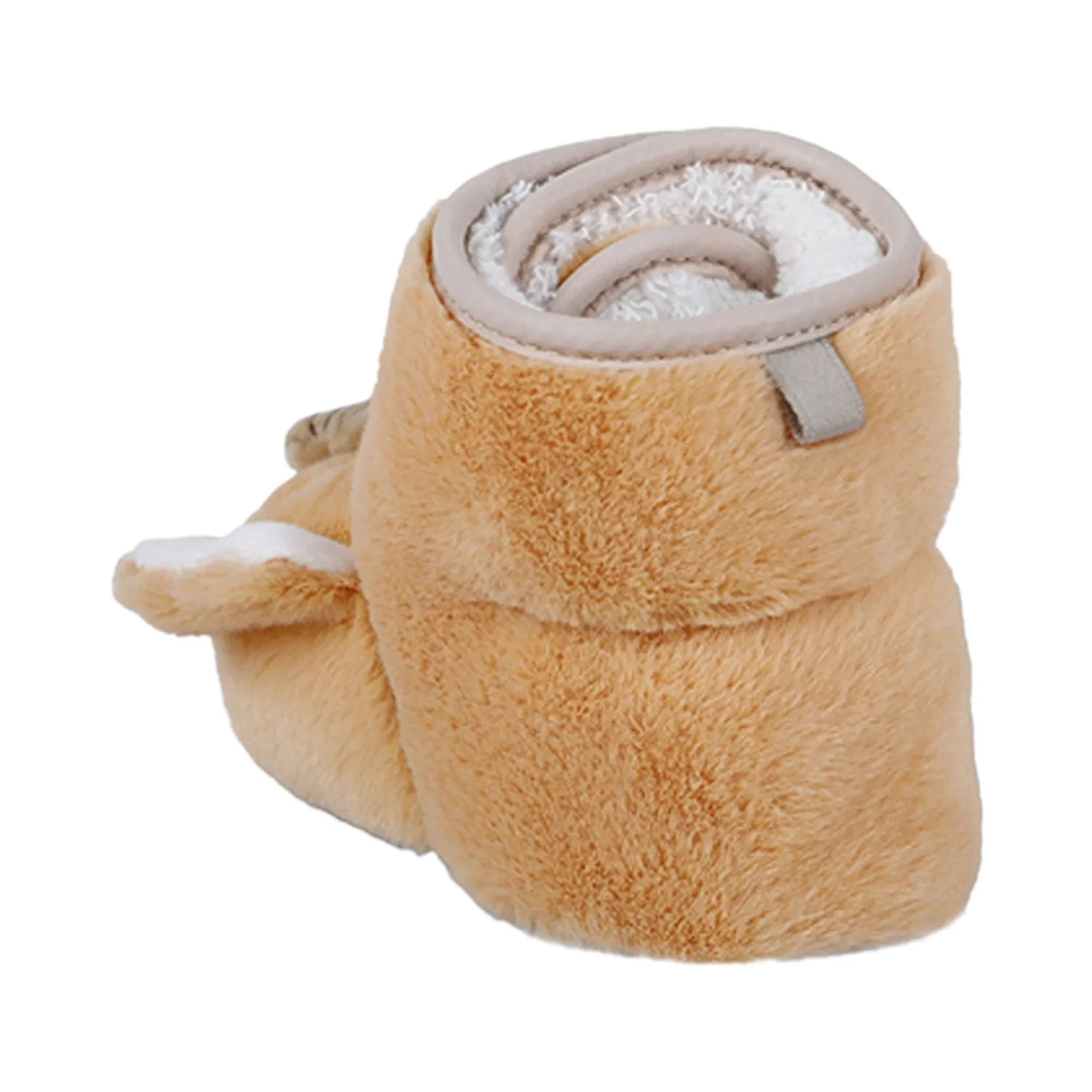 Baby Moo 3D Elephant Cozy Soft Velcro Furry Booties - Orange