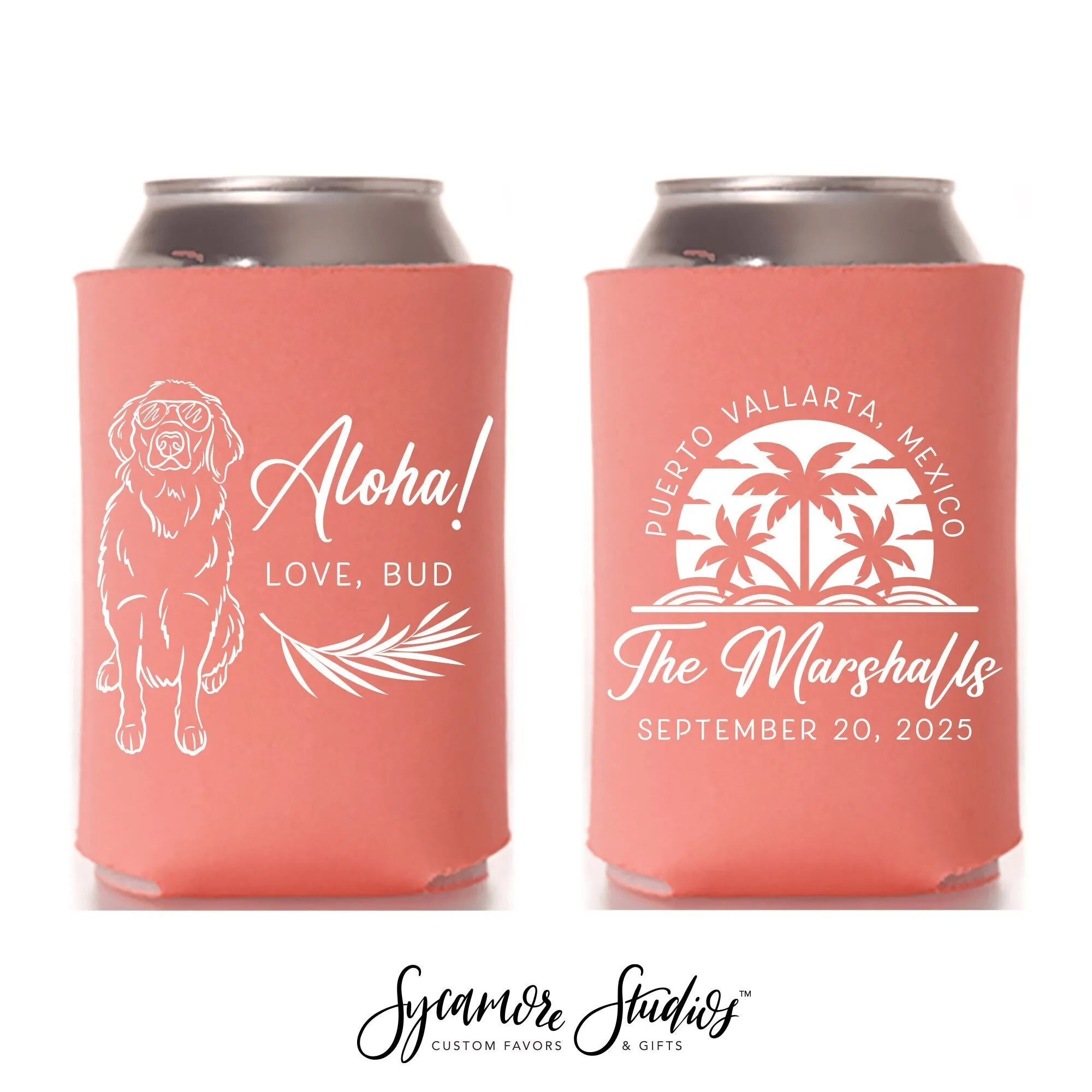 Beach Destination Pet - Wedding Can Cooler #225R