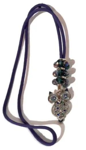 Boho chic, owl pendant, purple paracord necklace, The purple owl necklace