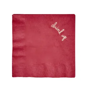 Burgundy Drink Up Cocktail Napkin