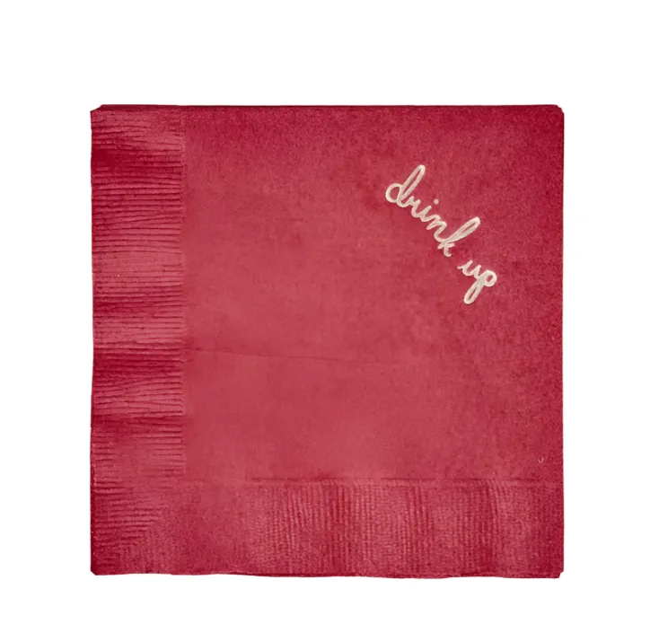Burgundy Drink Up Cocktail Napkin