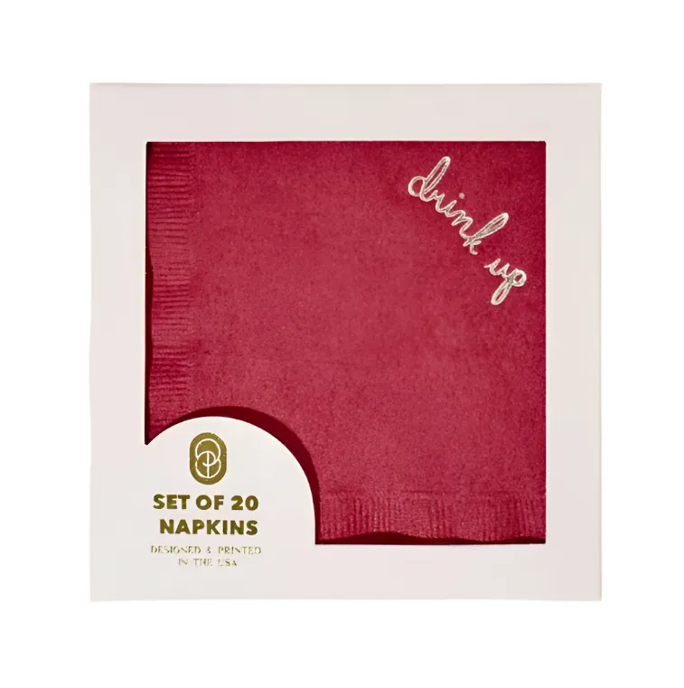 Burgundy Drink Up Cocktail Napkin