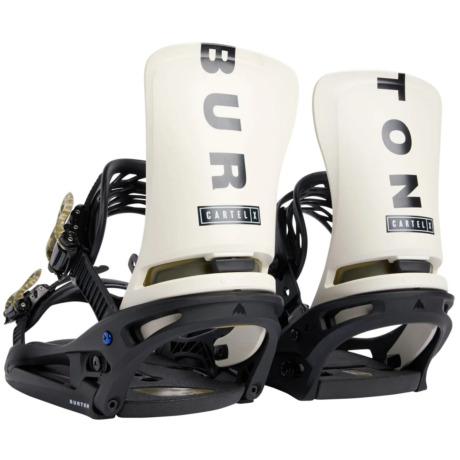 Burton Cartel X EST Mens Snowboard Bindings Black / Stout White / Logo