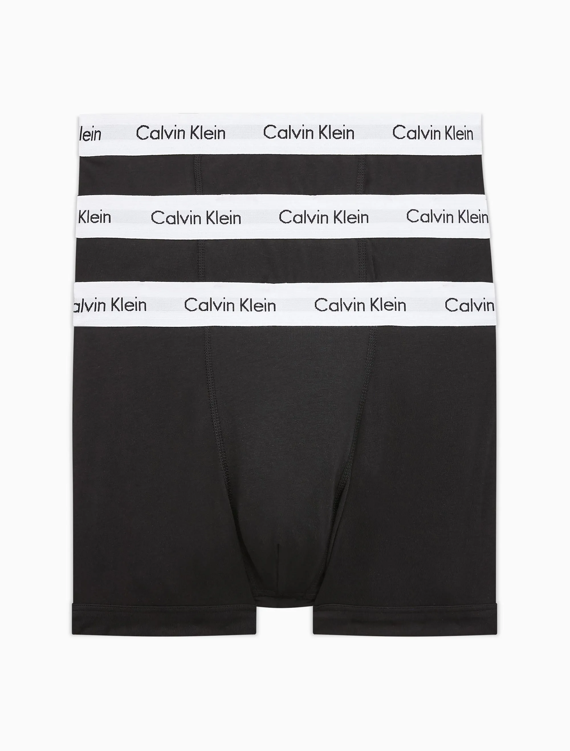 Calvin Klein Mens Black Cotton Stretch 3PK Trunks