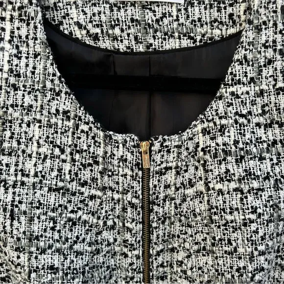 Calvin Klein Tweed Black and White Zip Up Jacket Size 14