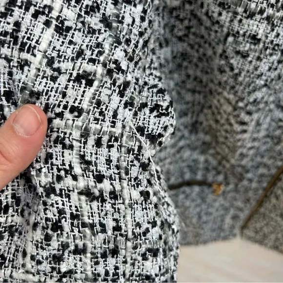 Calvin Klein Tweed Black and White Zip Up Jacket Size 14