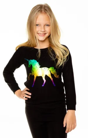 Chaser Unicorn Star Knit Raglan Pullover