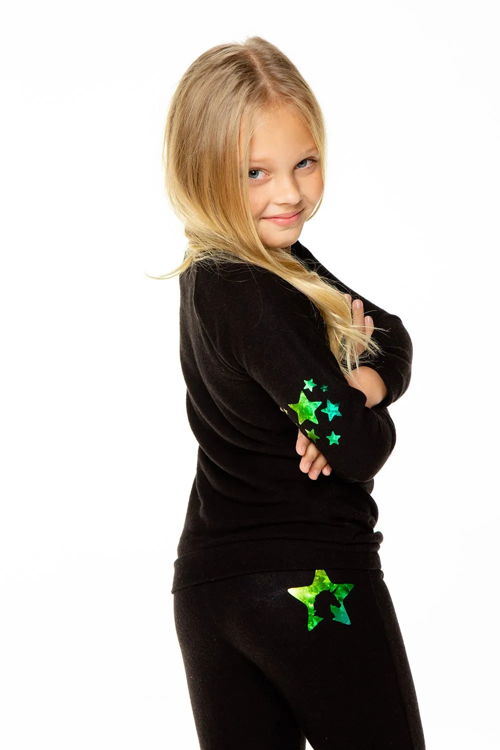 Chaser Unicorn Star Knit Raglan Pullover