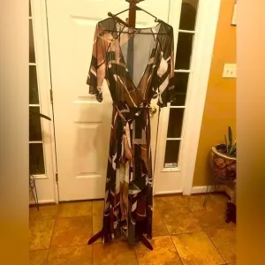 CITY CHIC SHEER HIGH LOW WRAP DRESS SIZE 14