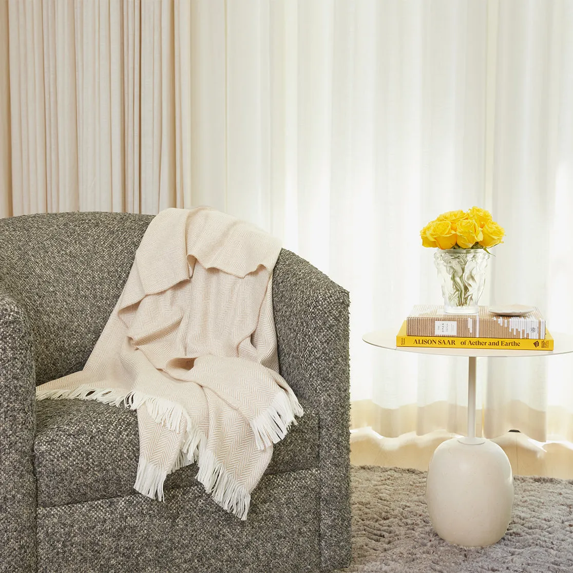 Clove Herringbone Throw Blanket