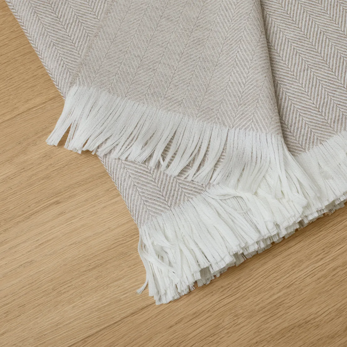 Clove Herringbone Throw Blanket