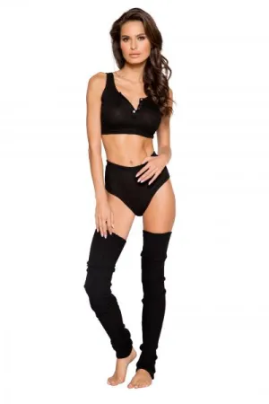 Cozy and Sexy Pajama Set - Black -