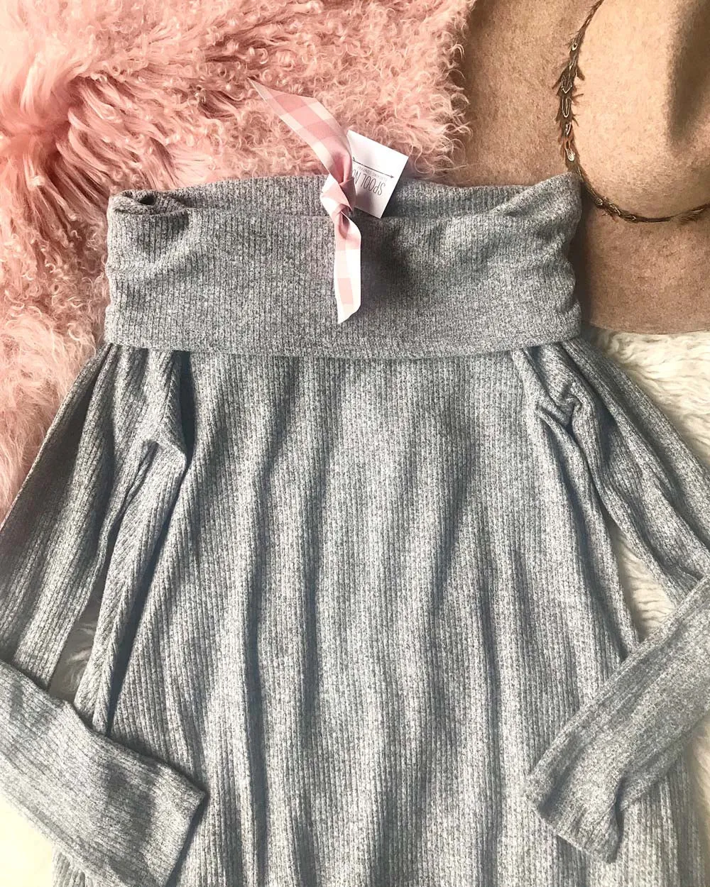 Cozy Thermal Dress in Gray