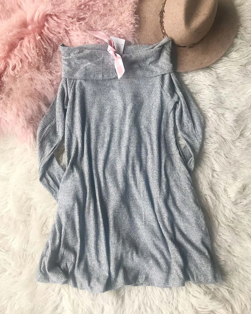Cozy Thermal Dress in Gray