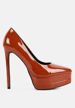 Cuddles Patent Faux Leather Platform Stiletto Pumps By Ruw