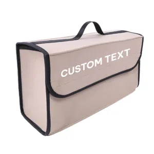 Custom Text For Soft Felt Car Bag Organizer, Compatible with All Cars, Folding Car Storage Box Non Slip Fireproof Car Trunk Organizer HA12990