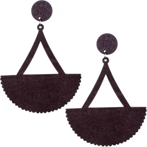 Dark Brown Half Circle Boho Chic Earrings