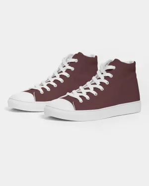 Dark Pink Brown Men's High-top Canvas Sneakers | Men's | Dark Pastel Pink Brown | C0M60Y30K80