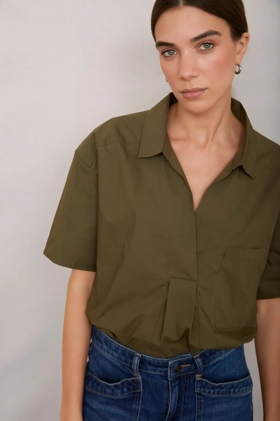 DB X Wyse Short Sleeved Cotton Shirt - Khaki