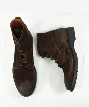 DOUCAL’S - Hight Top Weathered Distressed Suede Boots - 12