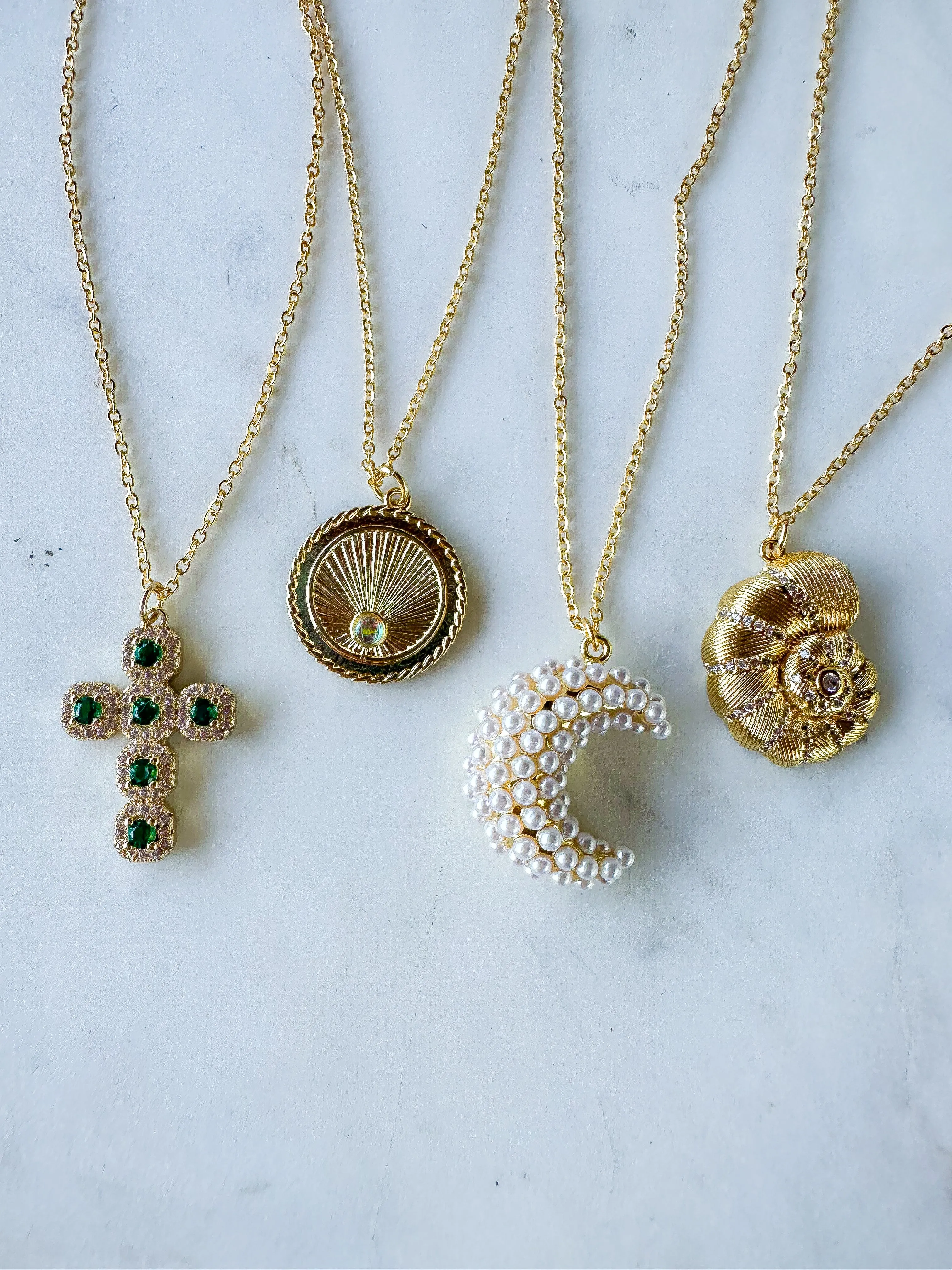 Emerald Cross Necklace