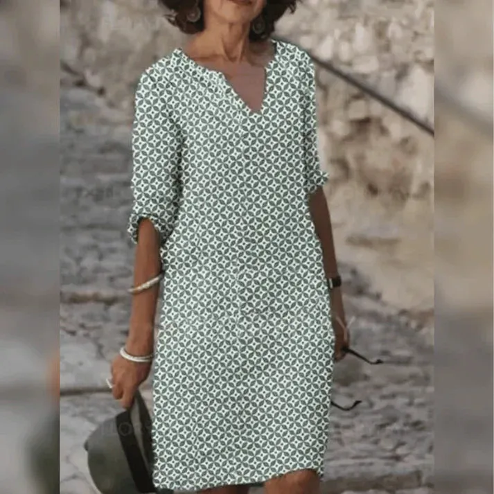 Erina | Chic Geometric Print Dress