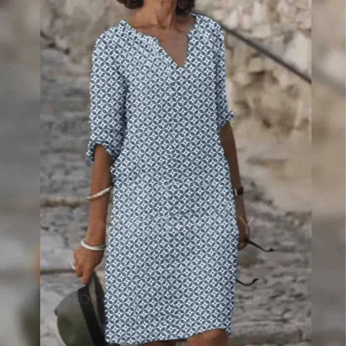 Erina | Chic Geometric Print Dress