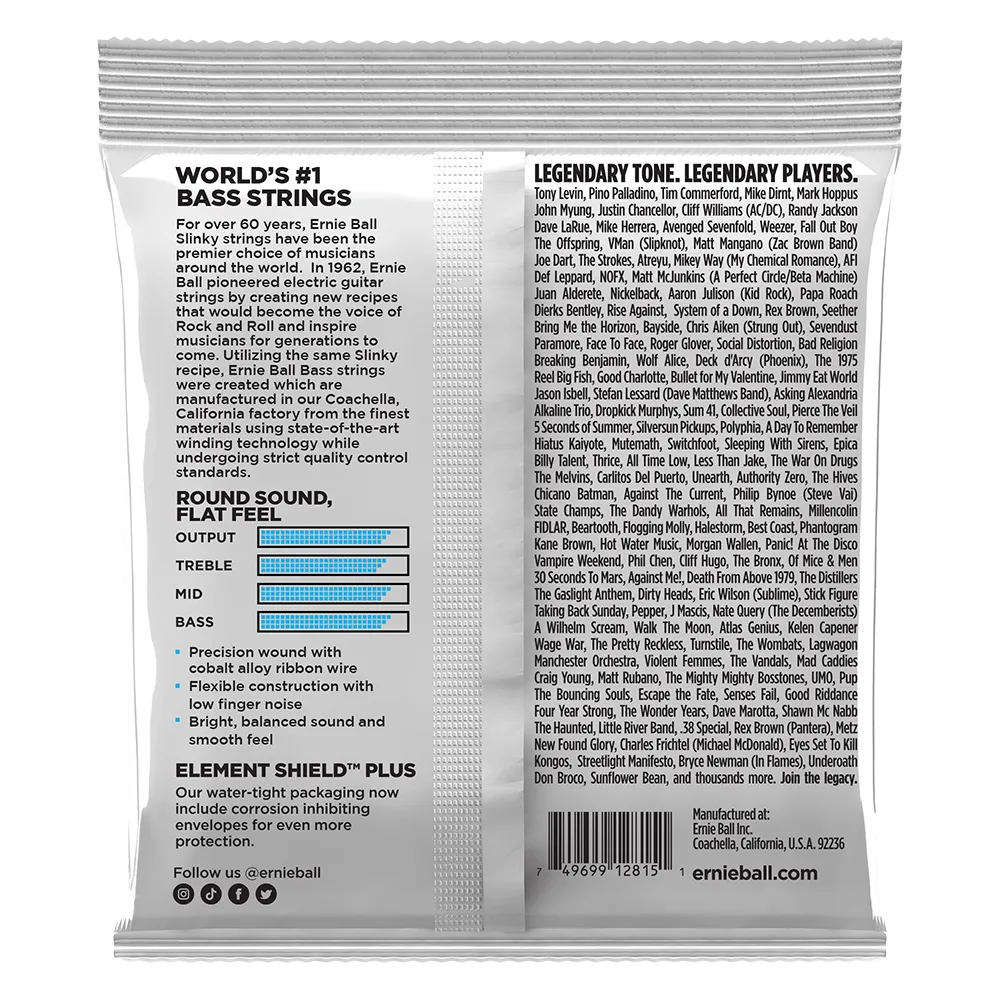 Ernie Ball Extra Slinky Flatwound Electric Bass String, 40-95 Gauge