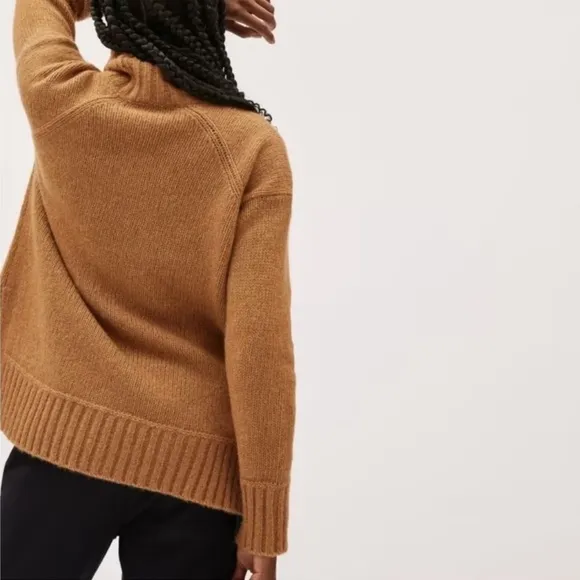 Everlane Cloud Turtleneck Sweater Wool Alpaca Knit Classic Minimalist Tan L