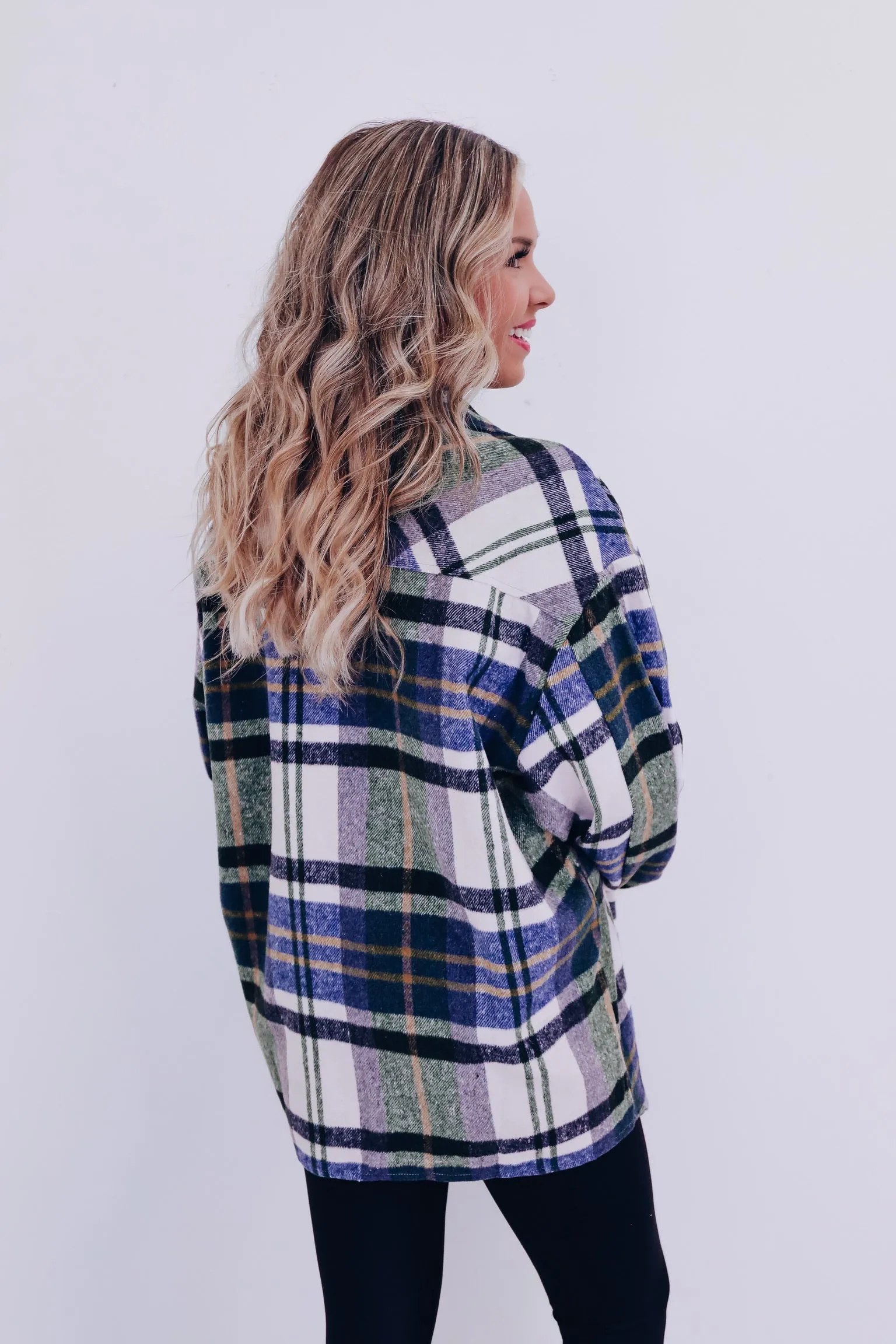 Falling For Plaid Shacket - Olive