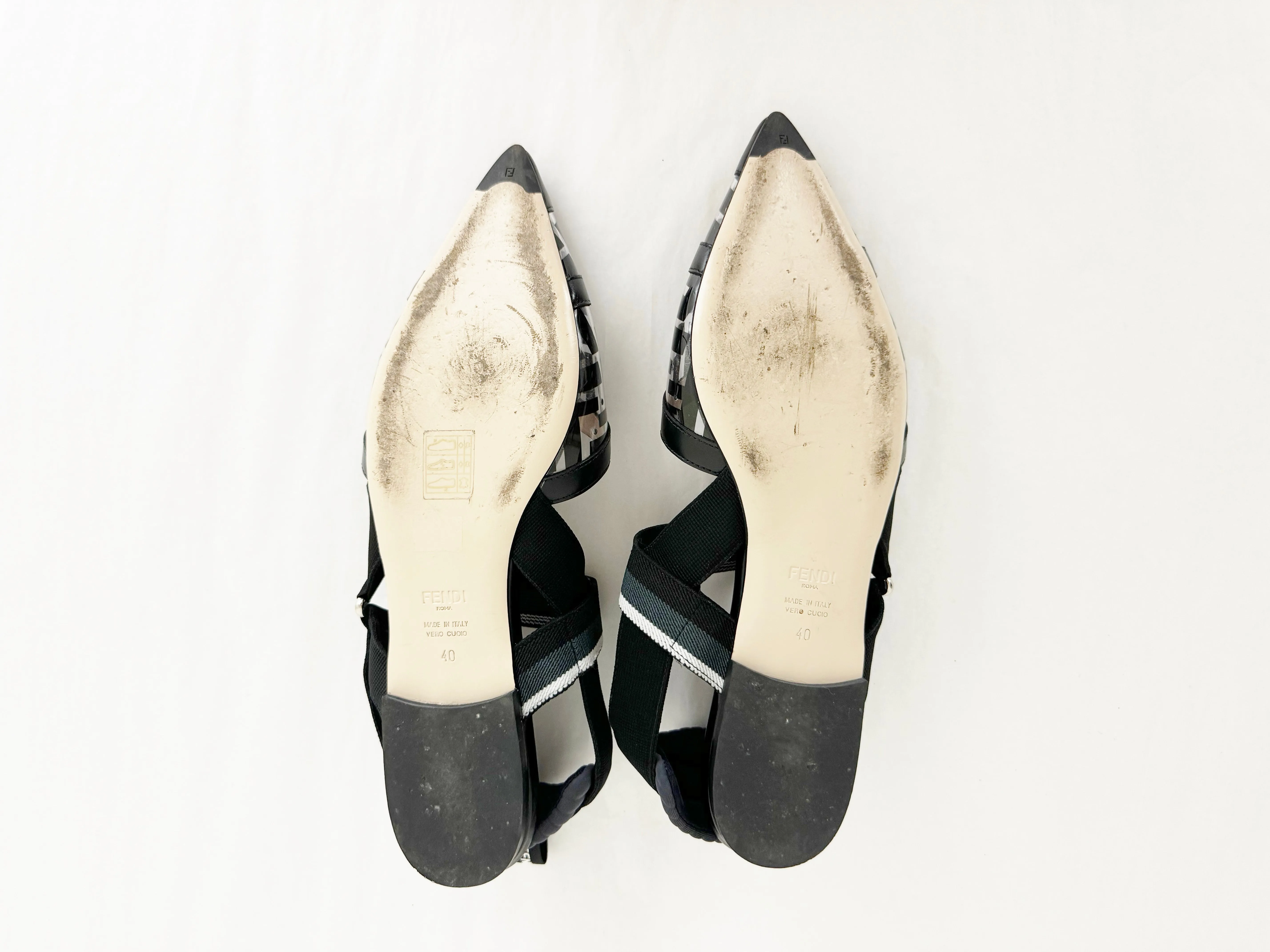 Fendi Colibri Logo PVC Flats Size 10