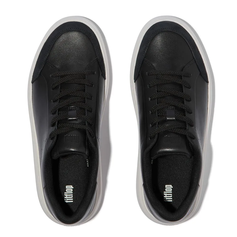 FitFlop RTG Leather Suede Sneakers - Black