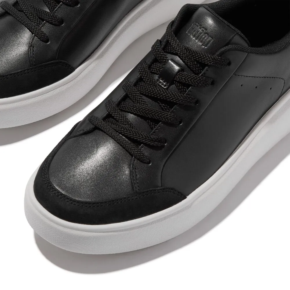 FitFlop RTG Leather Suede Sneakers - Black