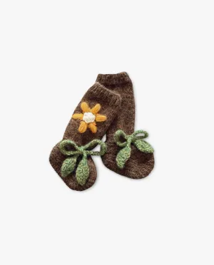Flower Rain Booties | Brown