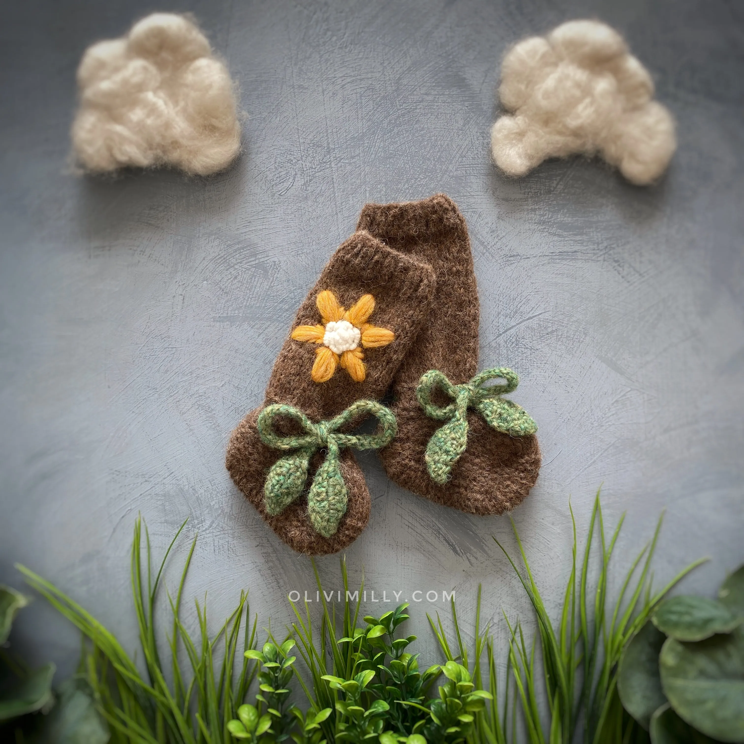 Flower Rain Booties | Brown