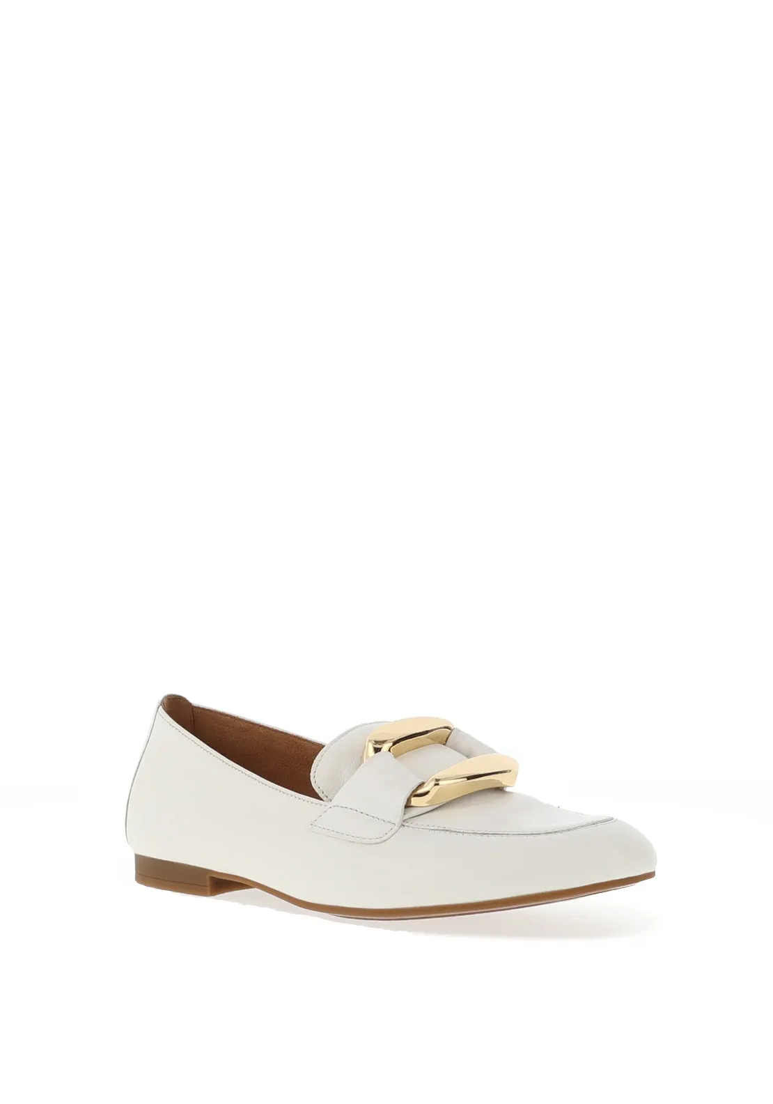 Gabor Leather Chain Link Pumps, White