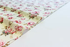 Grace Pink Shabby Chic Polycotton Floral Fabric